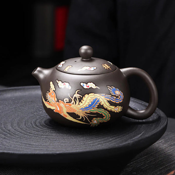 Clayvora Artisan Phoenix Dragon Teapot