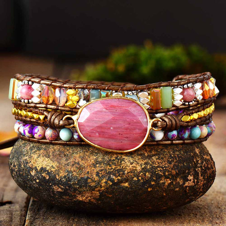 HarmonyGem™ Rhodonite Bracelet - Emotional Balance Jewelry