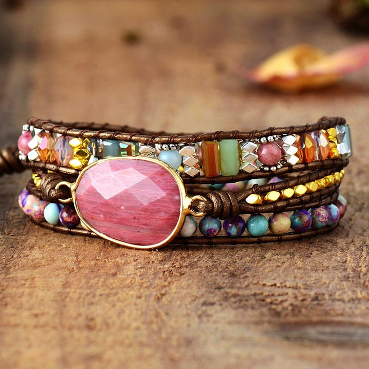 HarmonyGem™ Rhodonite Bracelet - Emotional Balance Jewelry