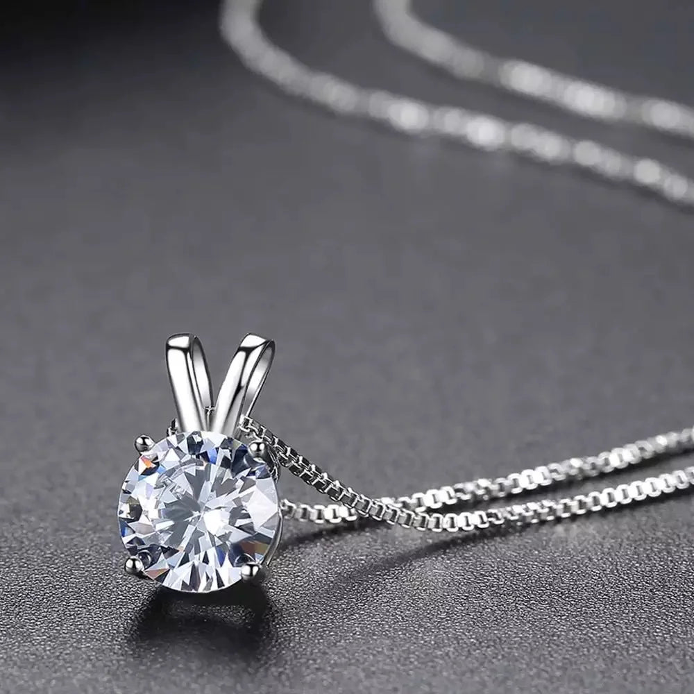 Smyoue™ Moissanite White Gold Necklace with Certificate