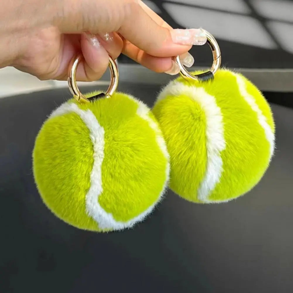 Fuzzy Tennis Ball Keychain