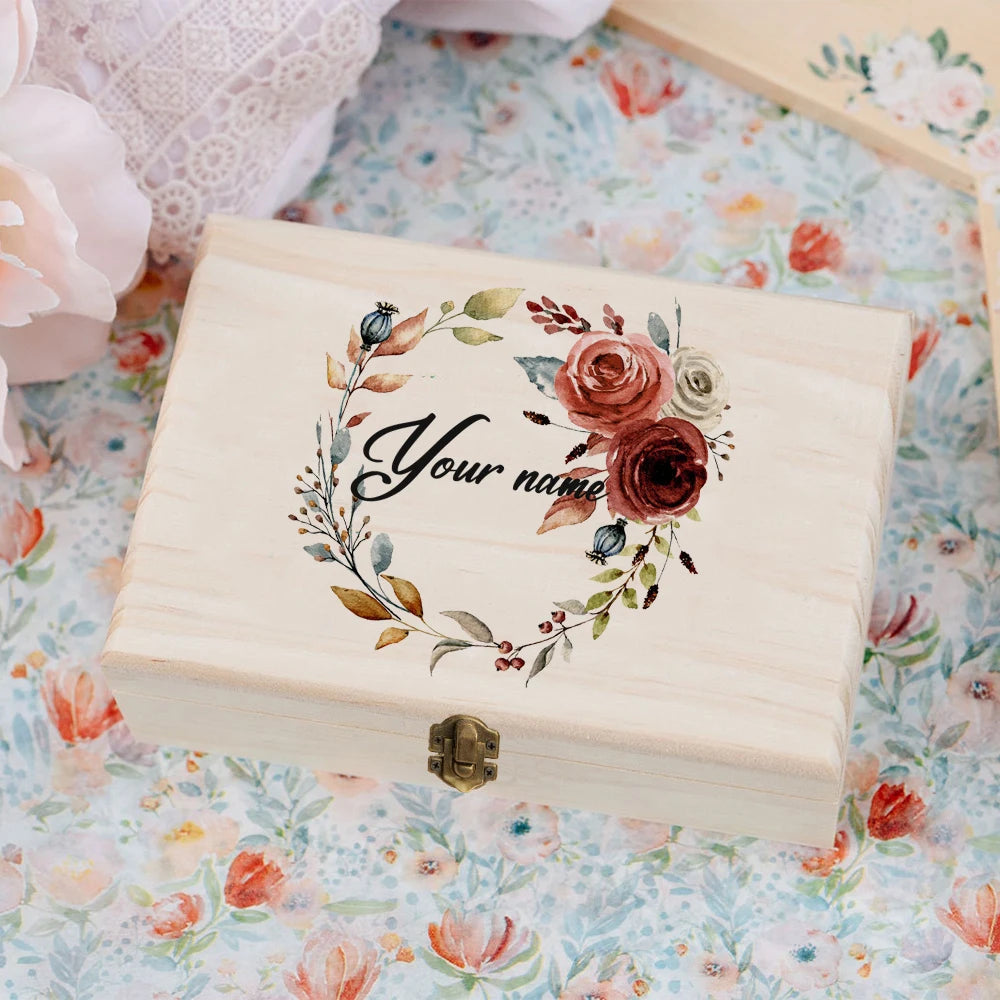 TimberCraft Wooden Personalized Wedding Memory Box