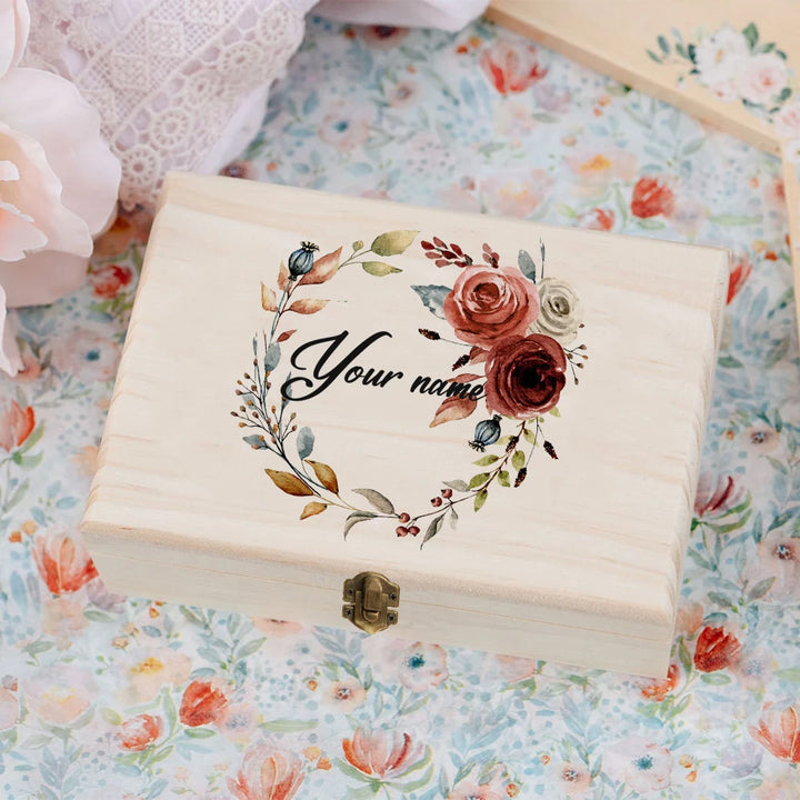 TimberCraft Wooden Personalized Wedding Memory Box