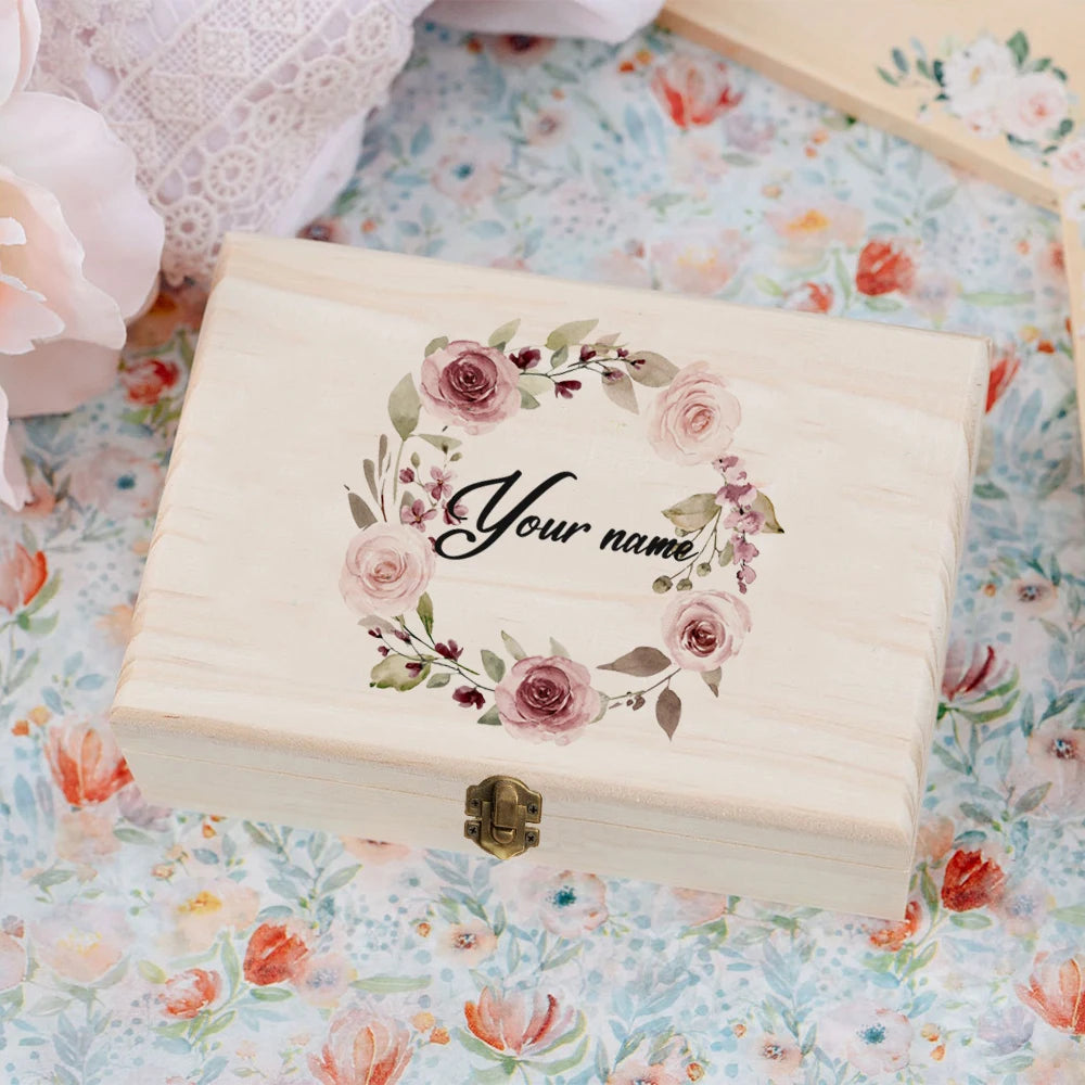 TimberCraft Wooden Personalized Wedding Memory Box