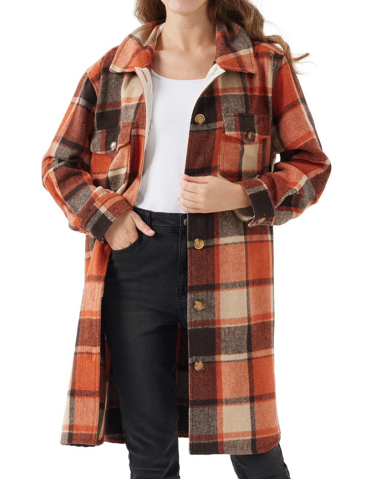 Cozy Plaid Oversized Shirt Jacket (Shacket)