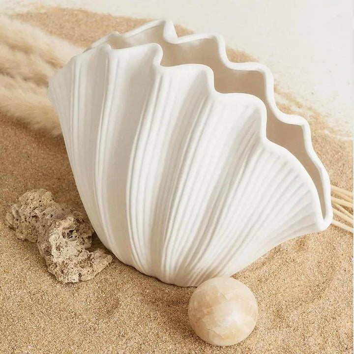 Seabloom Ceramic Shell Vase