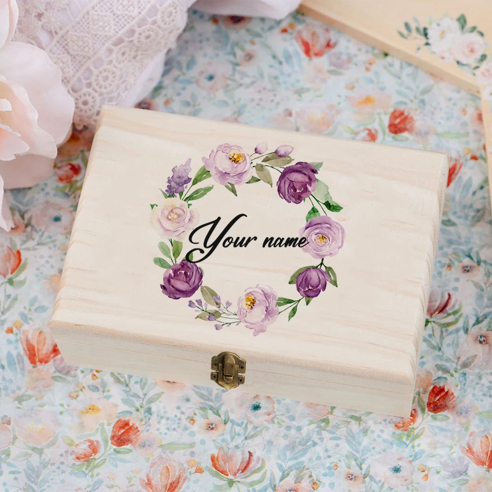 TimberCraft Wooden Personalized Wedding Memory Box