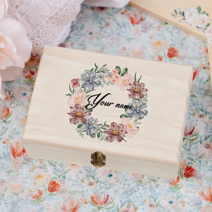 TimberCraft Wooden Personalized Wedding Memory Box