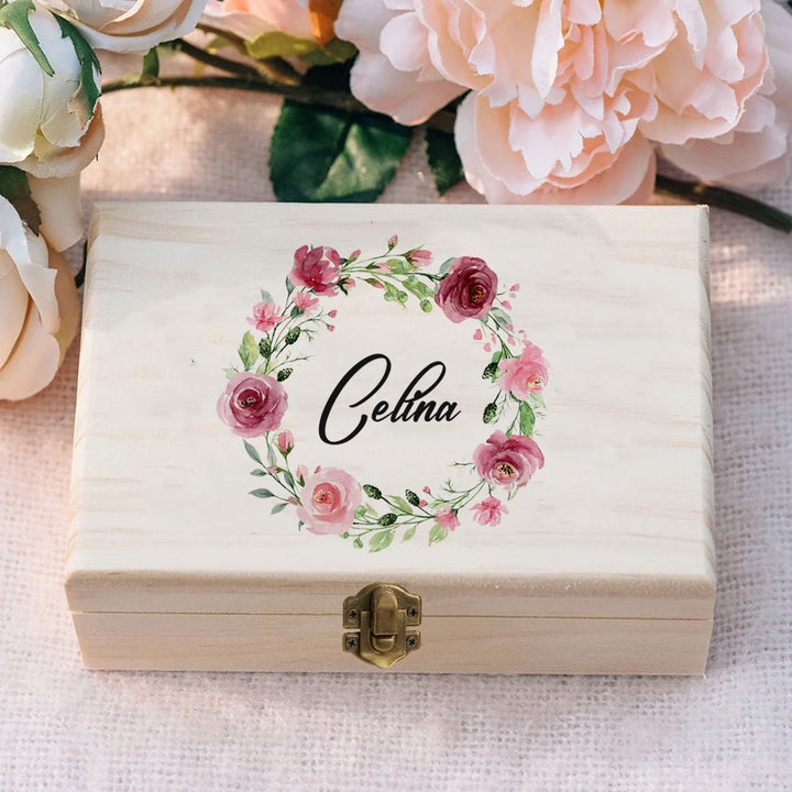 TimberCraft Wooden Personalized Wedding Memory Box