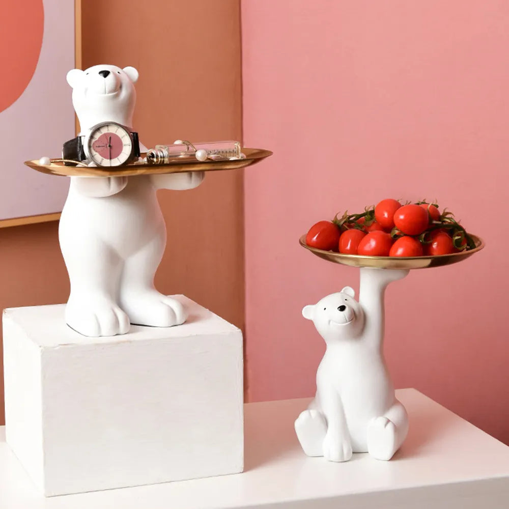 Polar Bear Figurine with Tray - Nuvoula