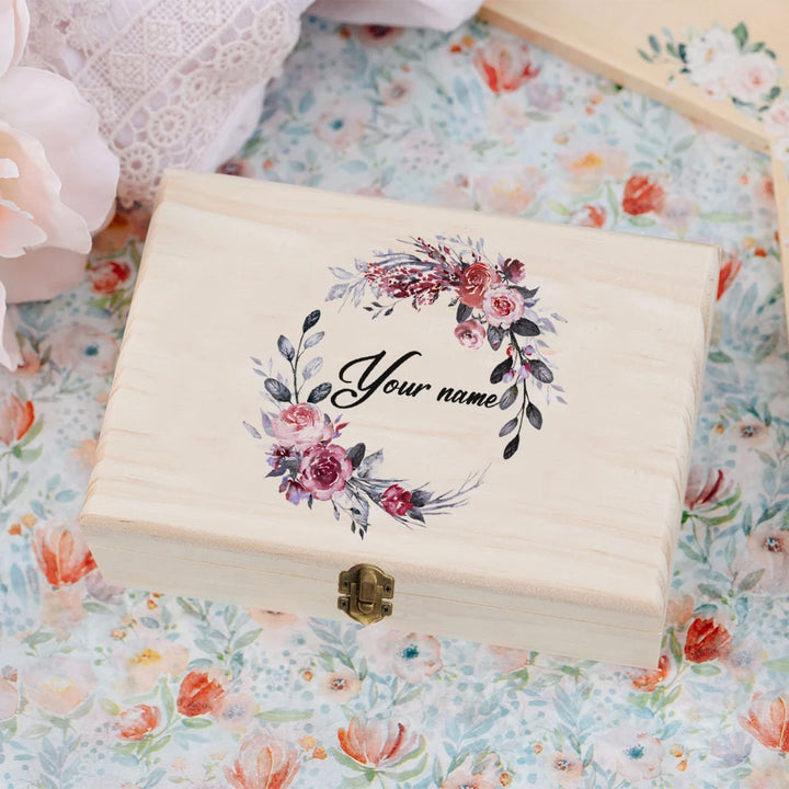 TimberCraft Wooden Personalized Wedding Memory Box