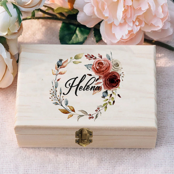 TimberCraft Wooden Personalized Wedding Memory Box