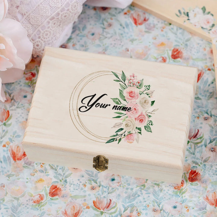 TimberCraft Wooden Personalized Wedding Memory Box