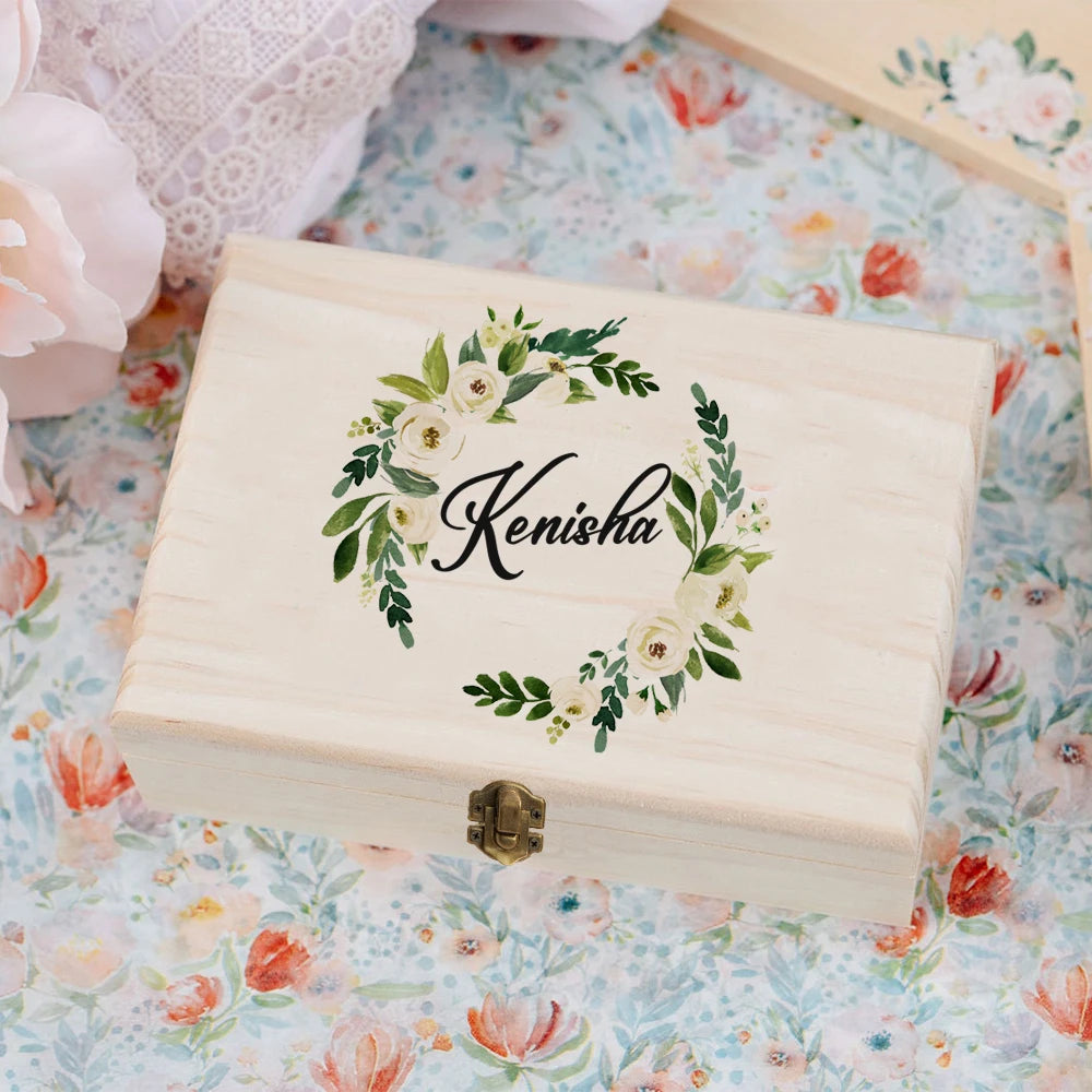 TimberCraft Wooden Personalized Wedding Memory Box