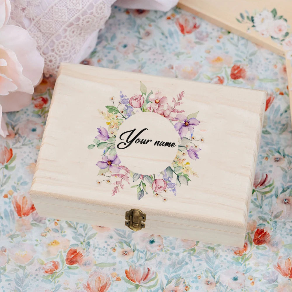 TimberCraft Wooden Personalized Wedding Memory Box