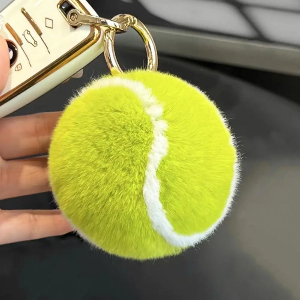 Fuzzy Tennis Ball Keychain