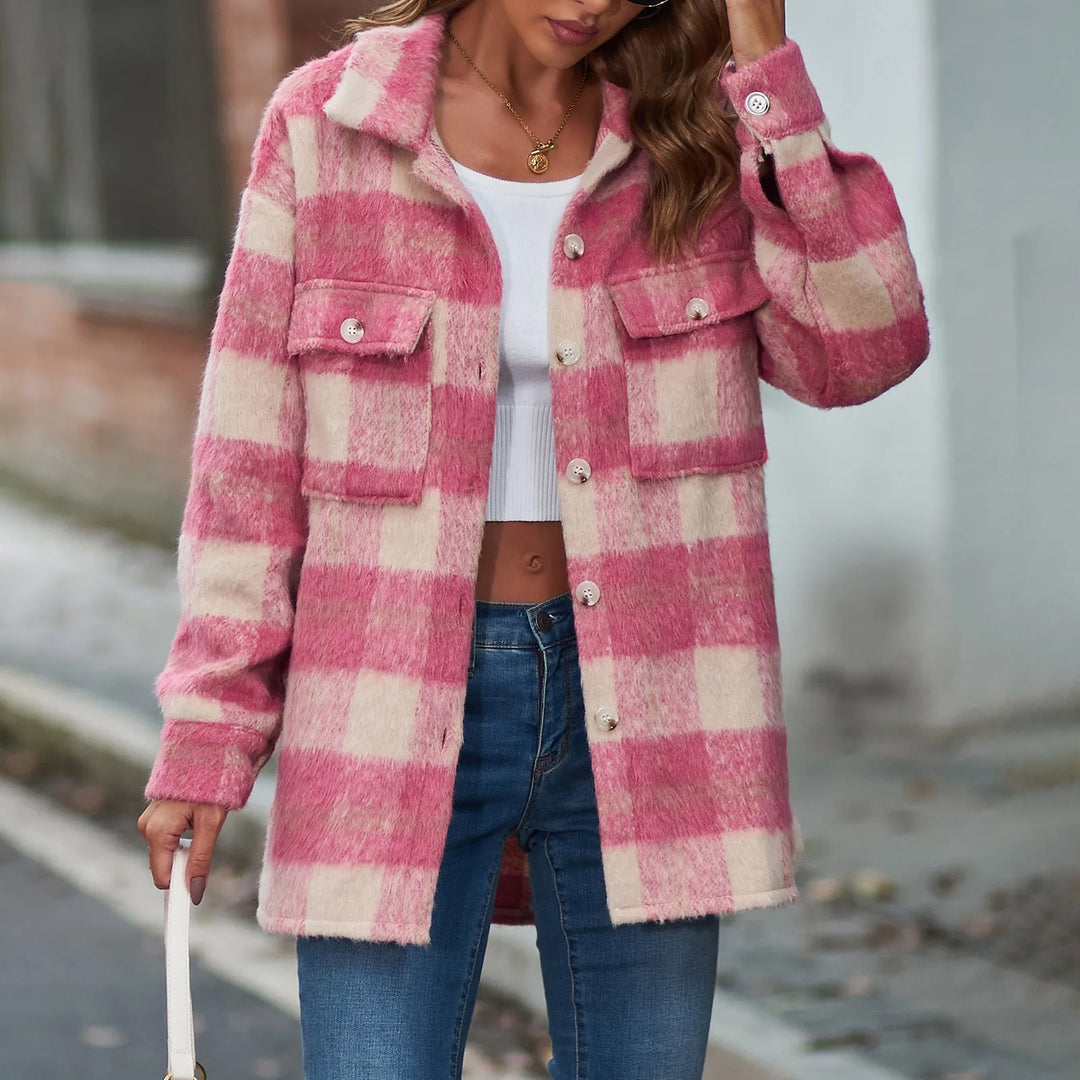 Plaid Flannel Oversized Shirt Jacket (Shacket)