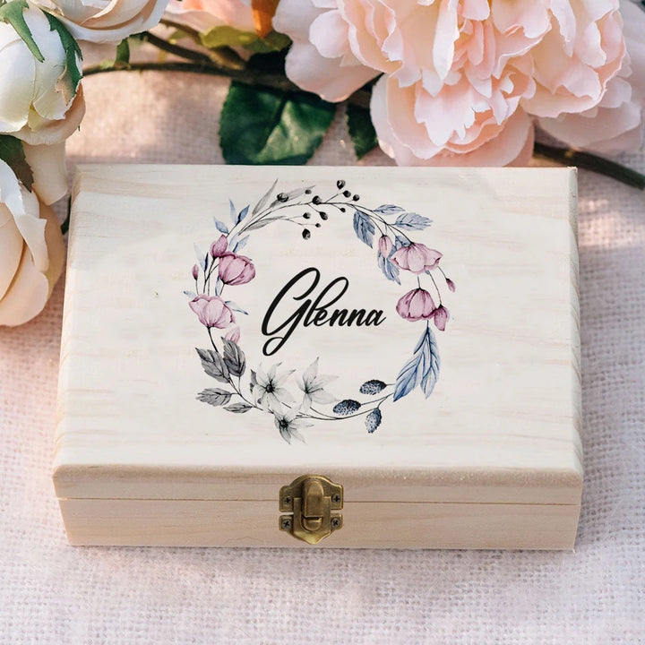 TimberCraft Wooden Personalized Wedding Memory Box