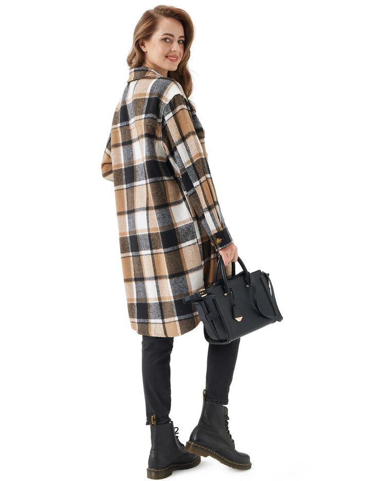 Cozy Plaid Oversized Shirt Jacket (Shacket)