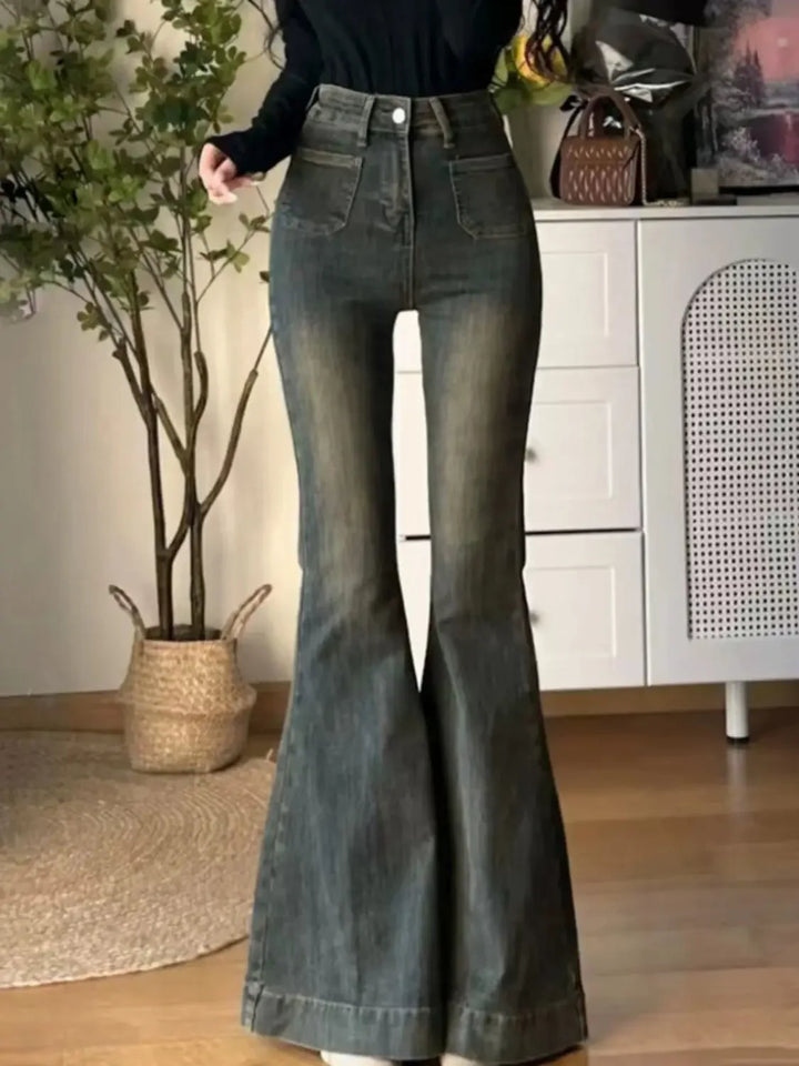 Zyara Distressed Bell Bottom Jeans