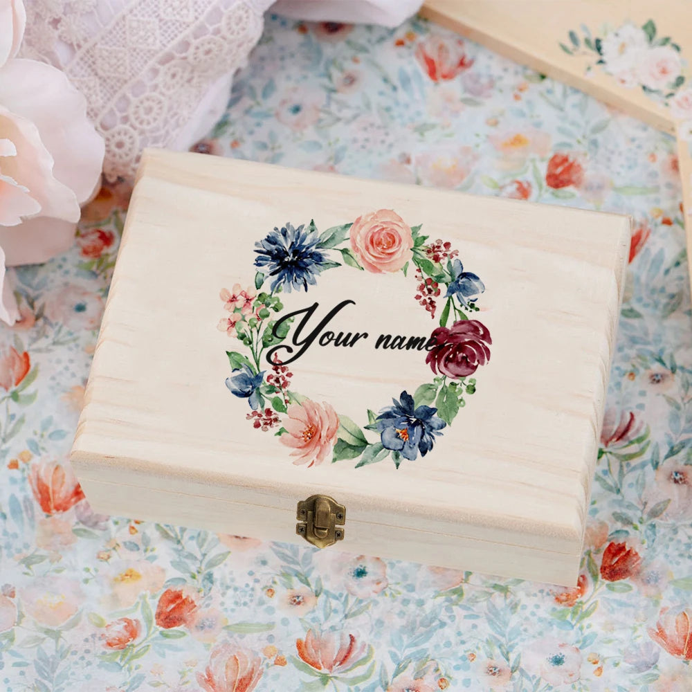 TimberCraft Wooden Personalized Wedding Memory Box