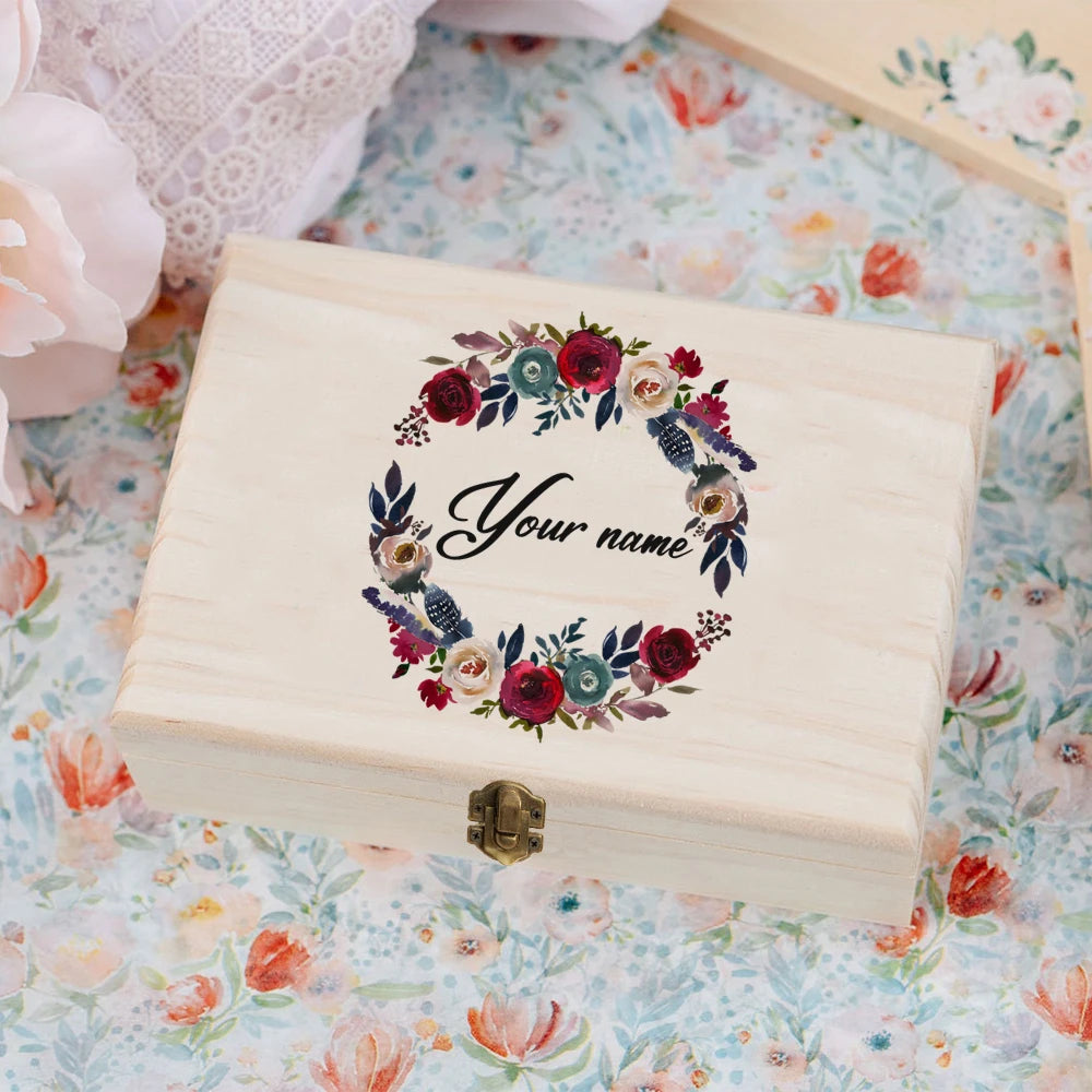 TimberCraft Wooden Personalized Wedding Memory Box