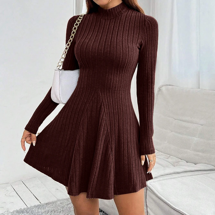 Luna Ribbed Turtleneck Dress