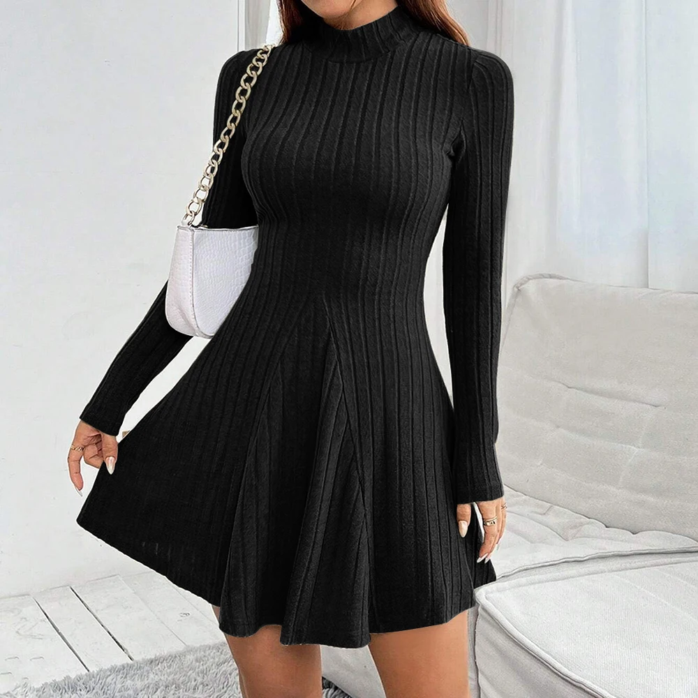 Luna Ribbed Turtleneck Dress