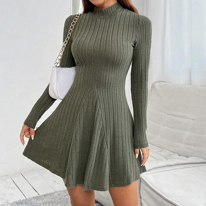 Luna Ribbed Turtleneck Dress