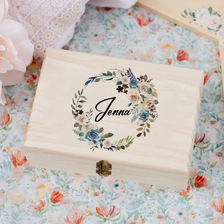 TimberCraft Wooden Personalized Wedding Memory Box