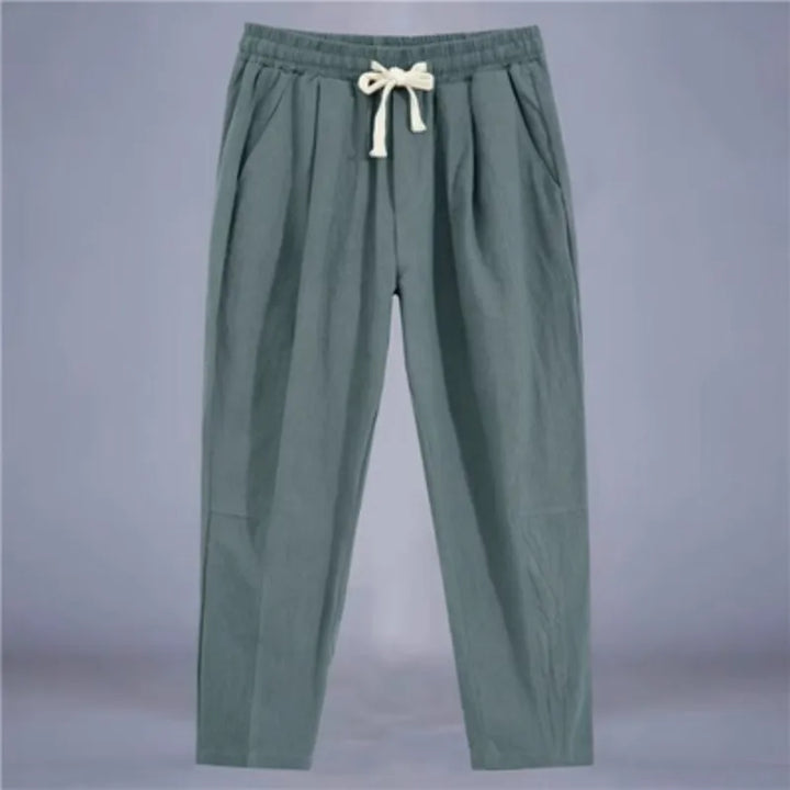 Arden Cotton-Linen Drawstring Pants