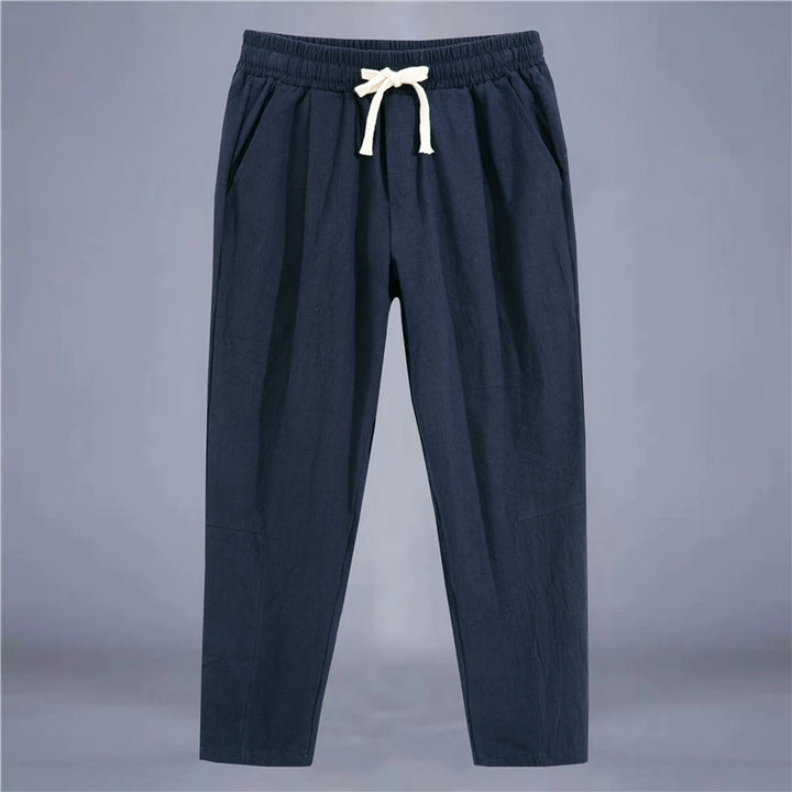 Arden Cotton-Linen Drawstring Pants