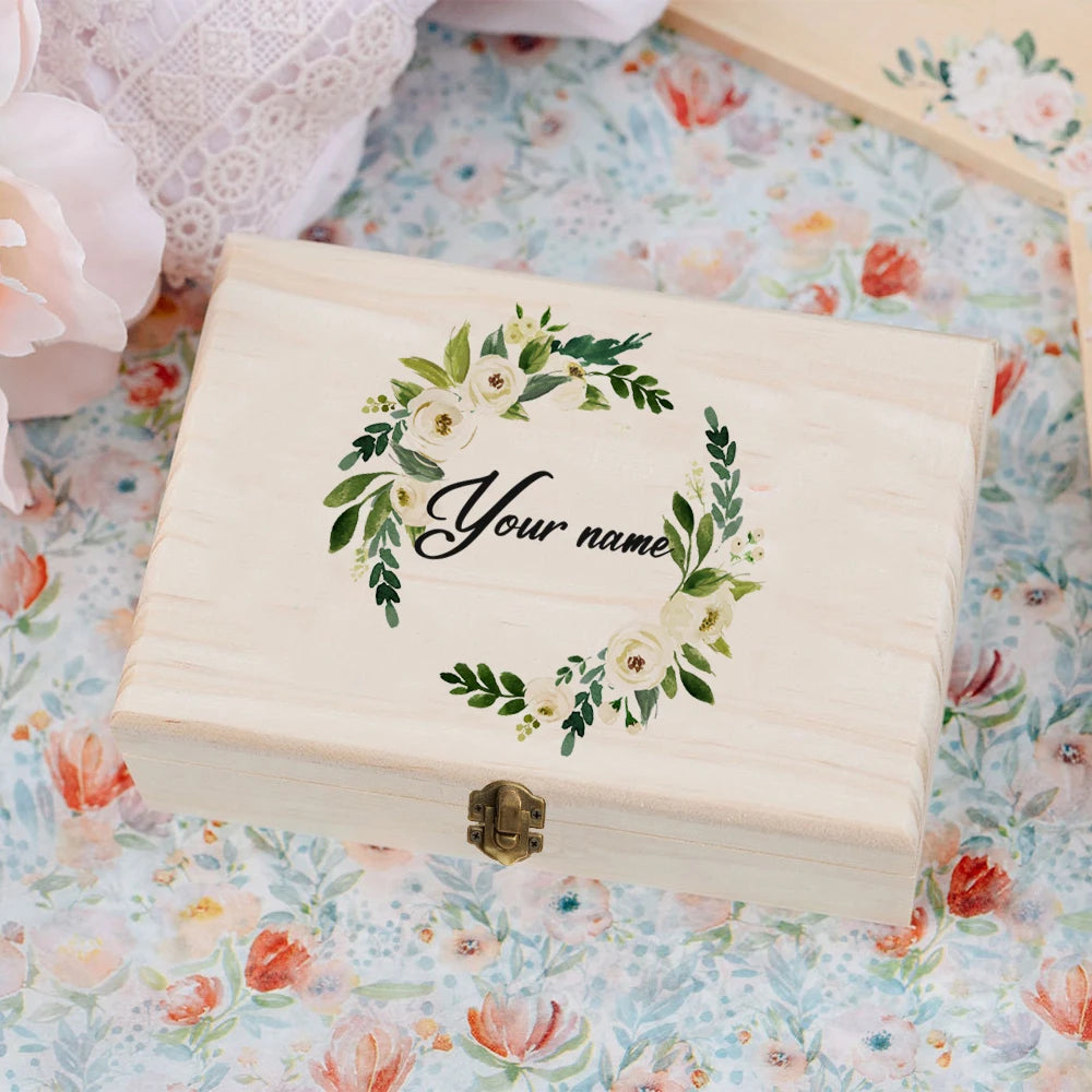 TimberCraft Wooden Personalized Wedding Memory Box