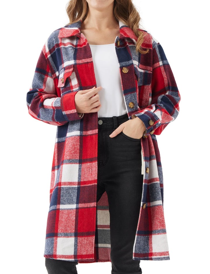 Cozy Plaid Oversized Shirt Jacket (Shacket)