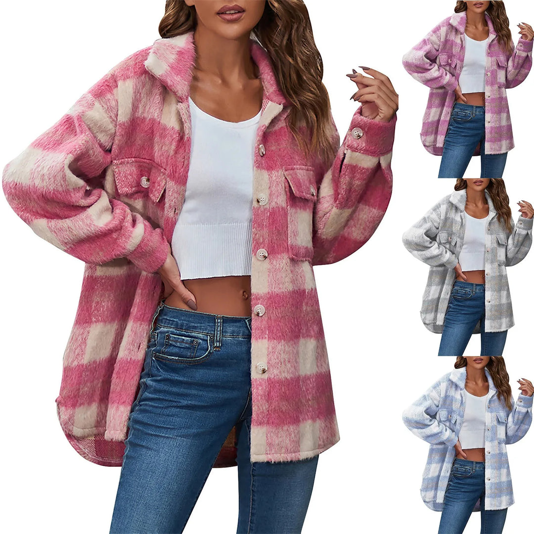 Plaid Flannel Oversized Shirt Jacket (Shacket)