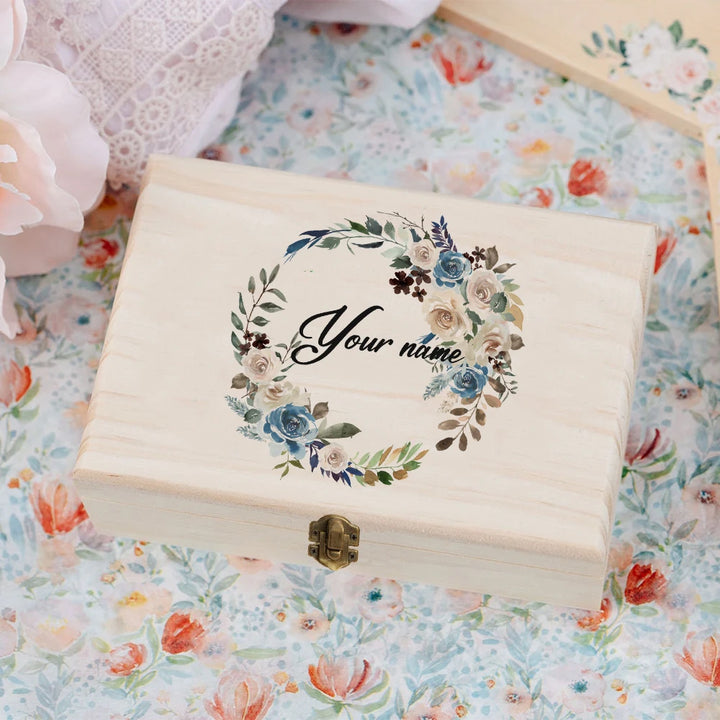 TimberCraft Wooden Personalized Wedding Memory Box