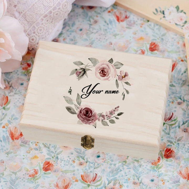 TimberCraft Wooden Personalized Wedding Memory Box