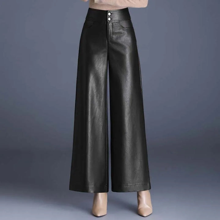 Zuvéra PU Leather Wide-Leg Pants