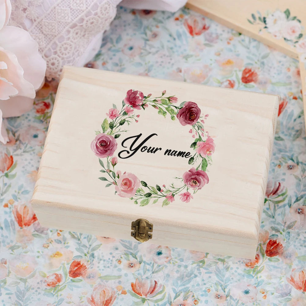 TimberCraft Wooden Personalized Wedding Memory Box