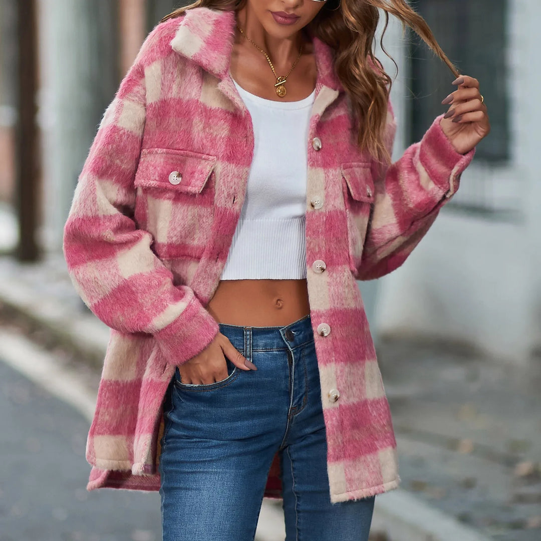 Plaid Flannel Oversized Shirt Jacket (Shacket)