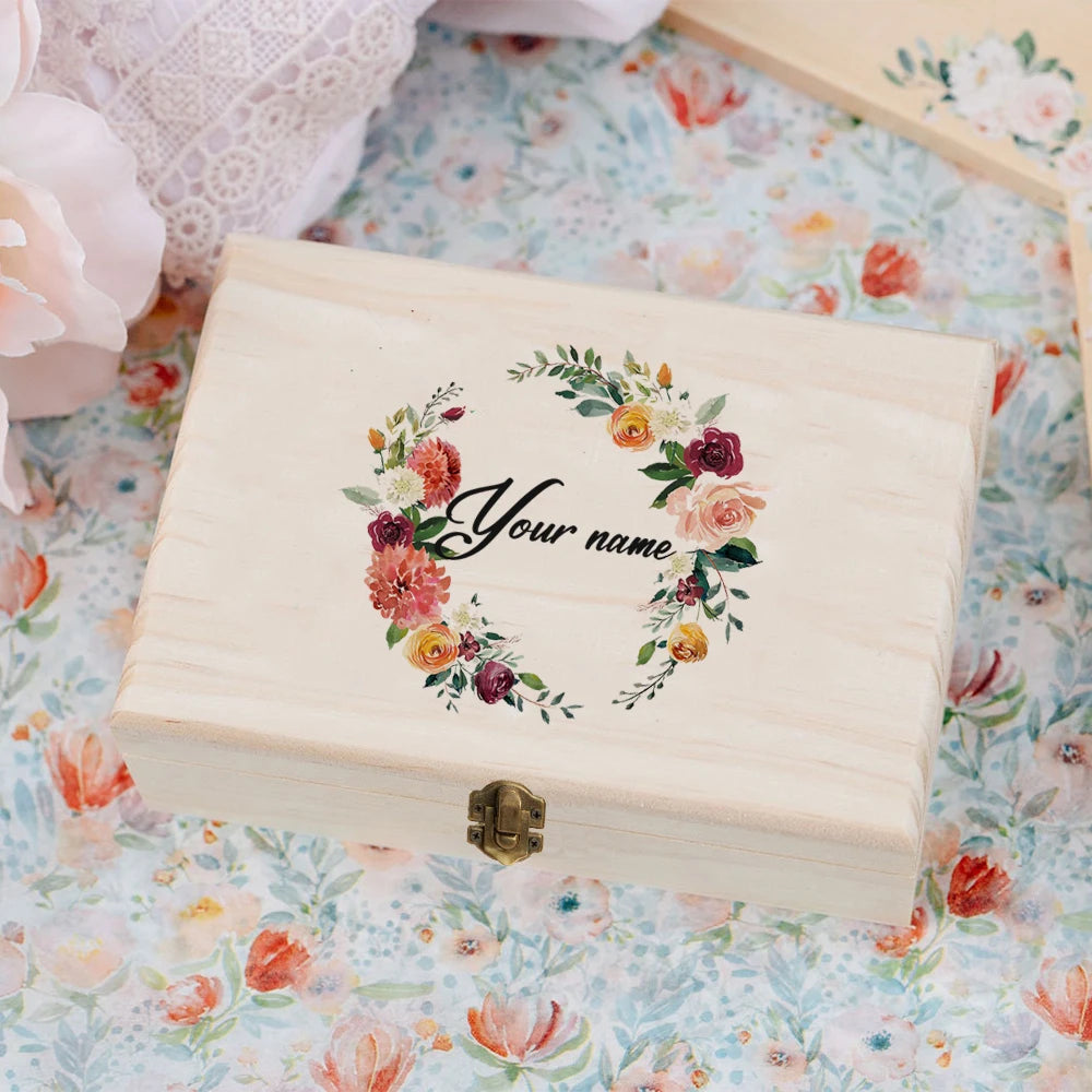 TimberCraft Wooden Personalized Wedding Memory Box