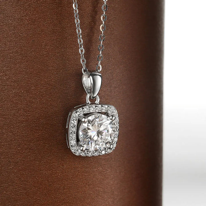 Radiara™ 1 Carat Moissanite White Gold Pendant with Certificate