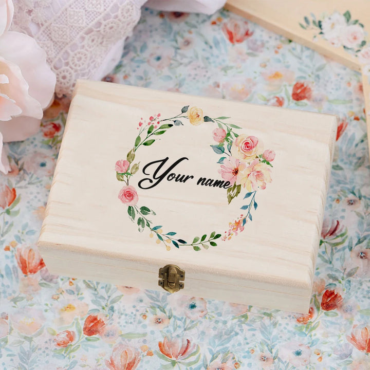 TimberCraft Wooden Personalized Wedding Memory Box