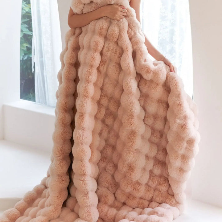 Kylor Pearl Rabbit Fur Blanket