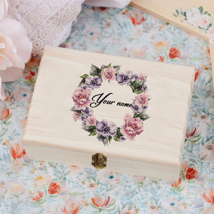 TimberCraft Wooden Personalized Wedding Memory Box