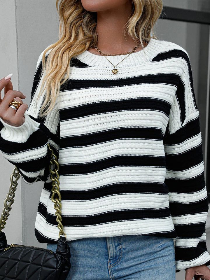 Linea Women's Striped Knit Sweater